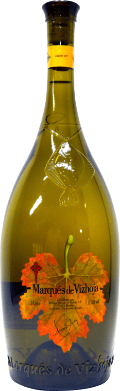 36,95 € Envío gratis | Vino blanco Marqués de Vizhoja Joven Galicia España Botella Jéroboam-Doble Mágnum 3 L