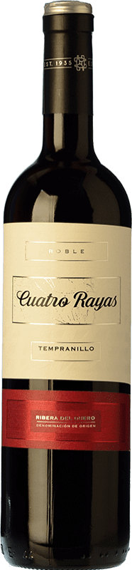 9,95 € 免费送货 | 红酒 Cuatro Rayas 年轻的 D.O. Rueda 卡斯蒂利亚莱昂 西班牙 Tempranillo 瓶子 75 cl
