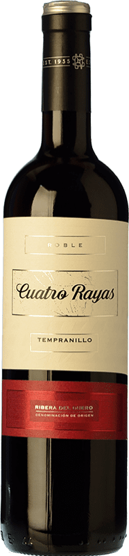 12,95 € 免费送货 | 红酒 Cuatro Rayas 年轻的 D.O. Rueda 卡斯蒂利亚莱昂 西班牙 Tempranillo 瓶子 75 cl