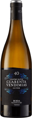 12,95 € Envoi gratuit | Vin blanc Cuatro Rayas Cuarenta Vendimias Cuvée Jeune D.O. Rueda Castille et Leon Espagne Verdejo Bouteille 75 cl