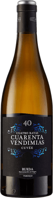 12,95 € Kostenloser Versand | Weißwein Cuatro Rayas Cuarenta Vendimias Cuvée Jung D.O. Rueda Kastilien und León Spanien Verdejo 75 cl