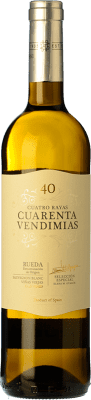 10,95 € Envoi gratuit | Vin blanc Cuatro Rayas Cuarenta Vendimias Jeune D.O. Rueda Castille et Leon Espagne Sauvignon Blanc Bouteille 75 cl