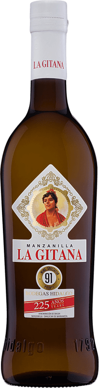 6,95 € 免费送货 | 强化酒 La Gitana D.O. Manzanilla-Sanlúcar de Barrameda Andalucía y Extremadura 西班牙 Palomino Fino 半瓶 37 cl