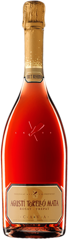 16,95 € 免费送货 | 玫瑰气泡酒 Agustí Torelló Rosat 香槟 预订 D.O. Cava 加泰罗尼亚 西班牙 Trepat 瓶子 75 cl