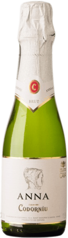 5,95 € Kostenloser Versand | Weißer Sekt Codorníu Anna Brut Reserve D.O. Cava Katalonien Spanien Macabeo, Xarel·lo, Chardonnay, Parellada Kleine Flasche 20 cl