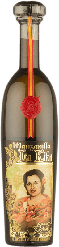 27,95 € Бесплатная доставка | Крепленое вино Yuste La Kika D.O. Manzanilla-Sanlúcar de Barrameda Андалусия Испания Palomino Fino бутылка 75 cl