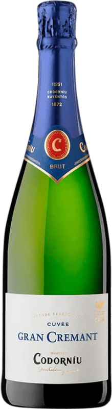 7,95 € 免费送货 | 白起泡酒 Codorníu Gran Cremant 香槟 预订 D.O. Cava 加泰罗尼亚 西班牙 Macabeo, Xarel·lo, Parellada 瓶子 75 cl