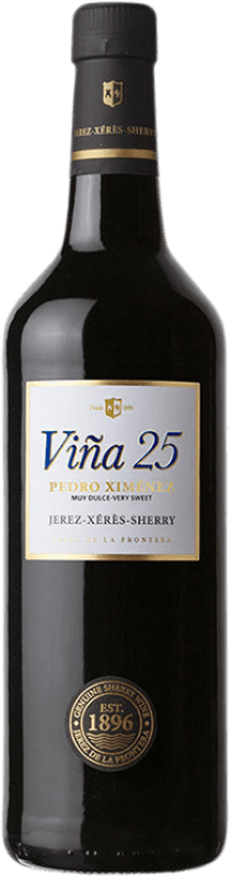 12,95 € Envio grátis | Vinho fortificado Lustau Viña 25 D.O. Jerez-Xérès-Sherry Andaluzia Espanha Pedro Ximénez Garrafa 75 cl