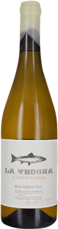29,95 € Kostenloser Versand | Weißwein Notas Frutales de Albariño La Trucha Barrica Alterung D.O. Rías Baixas Galizien Spanien Albariño Flasche 75 cl