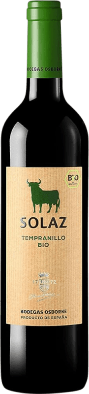 6,95 € Envío gratis | Vino Tinto Osborne Solaz Joven I.G.P. Vino de la Tierra de Castilla Castilla la Mancha y Madrid España Tempranillo Bio — Biológico 75 cl