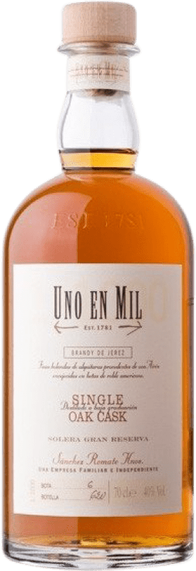 39,95 € Free Shipping | Brandy Sánchez Romate Uno en Mil Spain 70 cl