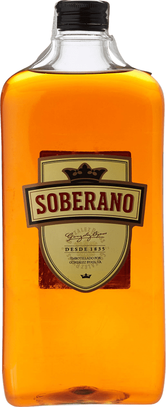15,95 € Spedizione Gratuita | Brandy González Byass Soberano Spagna Fiaschetta 1 L