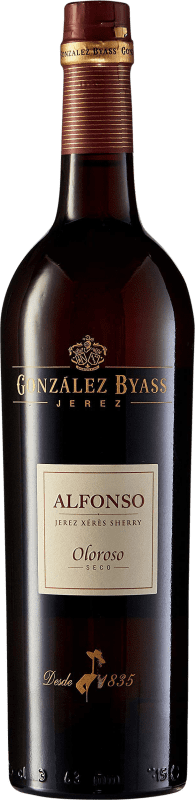 12,95 € Free Shipping | Fortified wine González Byass Alfonso Oloroso Dry D.O. Jerez-Xérès-Sherry Andalucía y Extremadura Spain Palomino Fino Bottle 75 cl