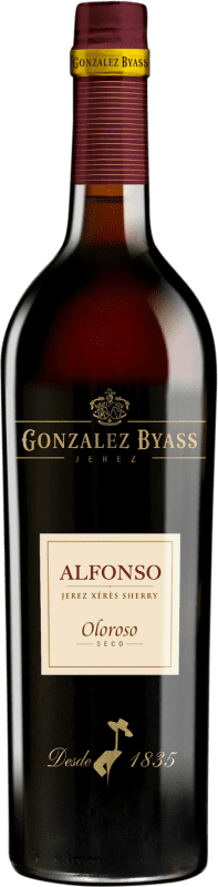 12,95 € Envio grátis | Vinho Generoso Fortificado González Byass Alfonso Seco Oloroso D.O. Jerez-Xérès-Sherry Andaluzia Espanha Palomino Fino 75 cl