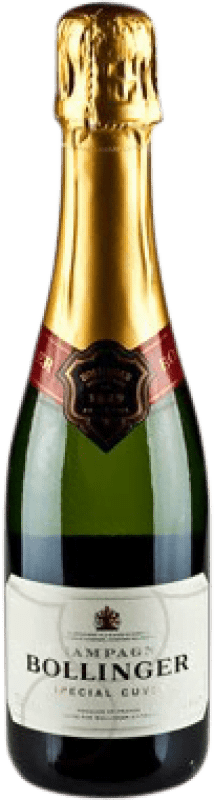 24,95 € Бесплатная доставка | Белое игристое Bollinger Cuvée брют Гранд Резерв A.O.C. Champagne Франция Pinot Black, Chardonnay, Pinot Meunier Половина бутылки 37 cl