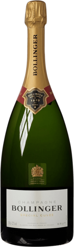 137,95 € 免费送货 | 白起泡酒 Bollinger Cuvée 香槟 大储备 A.O.C. Champagne 法国 Pinot Black, Chardonnay, Pinot Meunier 瓶子 Magnum 1,5 L