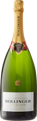 169,95 € Бесплатная доставка | Белое игристое Bollinger Cuvée брют Гранд Резерв A.O.C. Champagne Франция Pinot Black, Chardonnay, Pinot Meunier бутылка Магнум 1,5 L