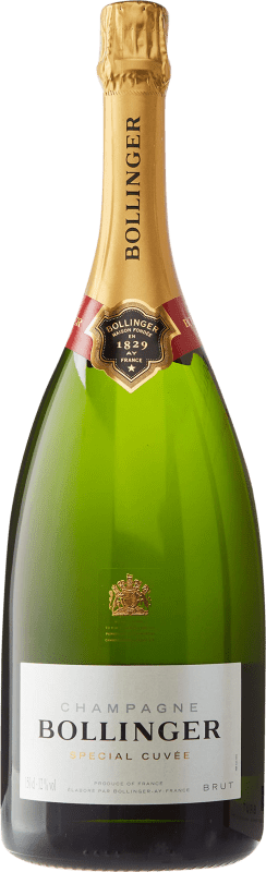 169,95 € Kostenloser Versand | Weißer Sekt Bollinger Cuvée Brut Große Reserve A.O.C. Champagne Frankreich Pinot Schwarz, Chardonnay, Pinot Meunier Magnum-Flasche 1,5 L