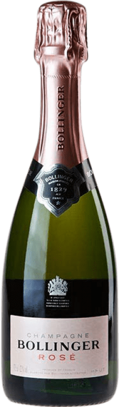 33,95 € Spedizione Gratuita | Spumante rosato Bollinger Rosé Brut Gran Riserva A.O.C. Champagne Francia Pinot Nero, Chardonnay, Pinot Meunier Mezza Bottiglia 37 cl