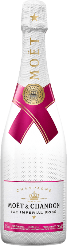 68,95 € Kostenloser Versand | Rosé Sekt Moët & Chandon Ice Impérial Semiseco — Halbtrocken Rosé A.O.C. Champagne Champagner Frankreich Pinot Noir — Spätburgunder, Chardonnay, Pinot Meunier — Schwarzriesling Flasche 75 cl