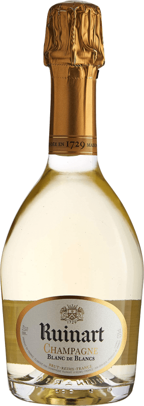 67,95 € Kostenloser Versand | Weißer Sekt Ruinart Blanc de Blancs Brut Große Reserve A.O.C. Champagne Frankreich Chardonnay Halbe Flasche 37 cl