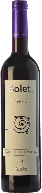 14,95 € Spedizione Gratuita | Vino rosso Bolet Sàpiens Ecológico Riserva D.O. Penedès Catalogna Spagna Merlot Bottiglia 75 cl