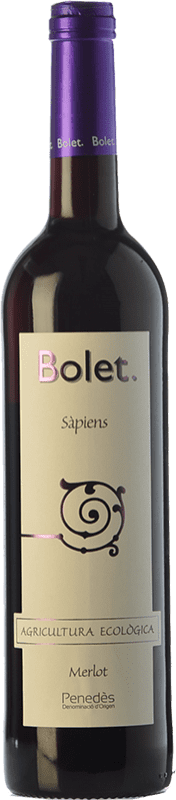 10,95 € Envío gratis | Vino Tinto Bolet Sàpiens Reserva D.O. Penedès Cataluña España Merlot Eco — Ecológico Botella 75 cl
