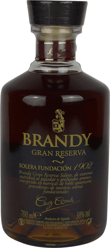 38,95 € Envio grátis | Brandy Conhaque Cruz Conde Gran Cruz Espanha Garrafa 70 cl