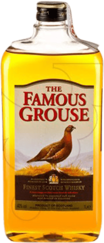 19,95 € Kostenloser Versand | Whiskey Blended Glenturret Famous Grouse Großbritannien Flachmann Flasche 1 L