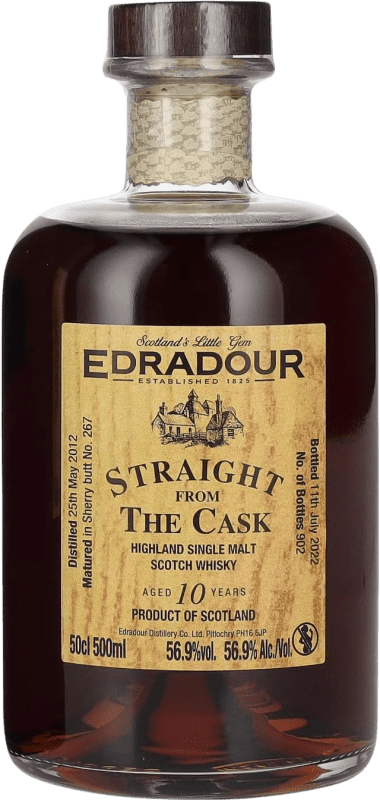 139,95 € Envio grátis | Whisky Single Malt Edradour Burgundy Cask Reino Unido 11 Anos Garrafa Medium 50 cl