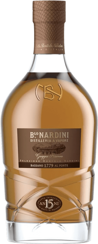 116,95 € Envio grátis | Grappa Bortolo Nardini Seleção Itália 15 Anos Garrafa 75 cl