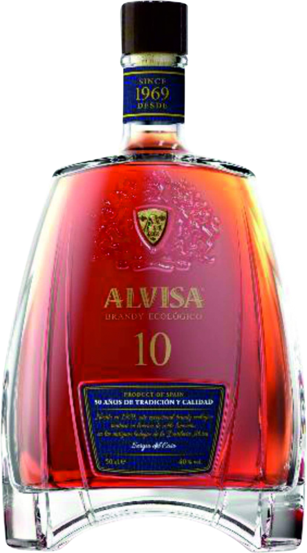 23,95 € Envío gratis | Brandy Alvisa España 10 Años Botella 1 L