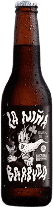 2,95 € Envío gratis | Cerveza Barcelona Beer La Niña Barbuda Brown Ale España Botellín Tercio 33 cl