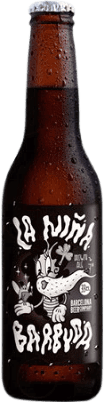 2,95 € Бесплатная доставка | Пиво Barcelona Beer La Niña Barbuda Brown Ale Испания треть литровая бутылка 33 cl