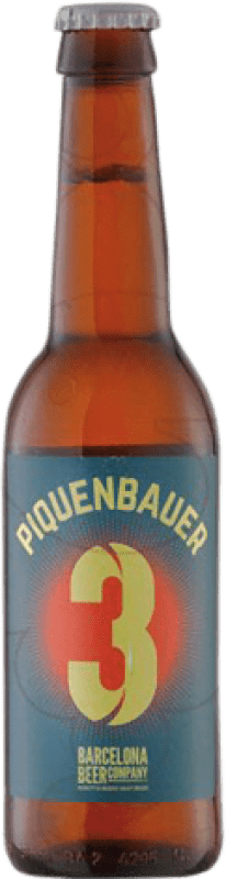 1,95 € Free Shipping | Beer Barcelona Beer Piquenbauer 3 Ginger Wheat Beer Spain One-Third Bottle 33 cl