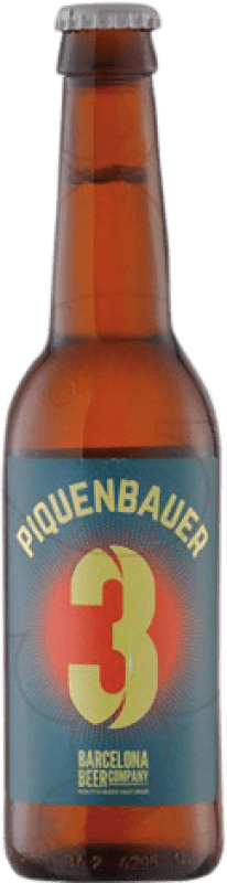 1,95 € Envío gratis | Cerveza Barcelona Beer Piquenbauer 3 Ginger Wheat Beer España Botellín Tercio 33 cl