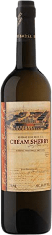 10,95 € 免费送货 | 强化酒 Dios Baco Cream Sherry D.O. Jerez-Xérès-Sherry Andalucía y Extremadura 西班牙 Palomino Fino, Pedro Ximénez 瓶子 75 cl