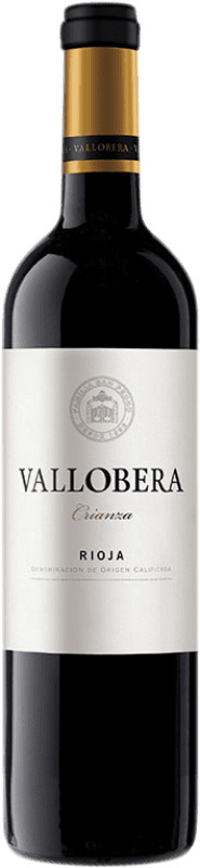 11,95 € 免费送货 | 红酒 Vallobera 岁 D.O.Ca. Rioja 拉里奥哈 西班牙 Tempranillo 瓶子 75 cl