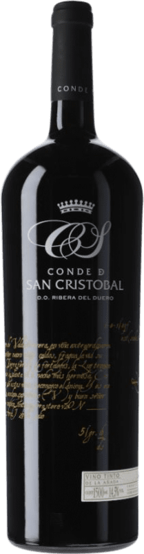 49,95 € 送料無料 | 赤ワイン Conde de San Cristóbal 高齢者 D.O. Ribera del Duero カスティーリャ・イ・レオン スペイン Tempranillo, Merlot, Cabernet Sauvignon マグナムボトル 1,5 L