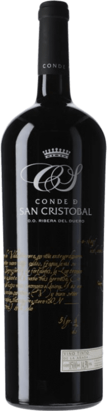 52,95 € 免费送货 | 红酒 Conde de San Cristóbal 岁 D.O. Ribera del Duero 卡斯蒂利亚莱昂 西班牙 Tempranillo, Merlot, Cabernet Sauvignon 瓶子 Magnum 1,5 L