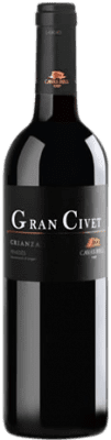 8,95 € Spedizione Gratuita | Vino rosso Hill Gran Civet Crianza D.O. Penedès Catalogna Spagna Tempranillo, Cabernet Sauvignon Bottiglia 75 cl