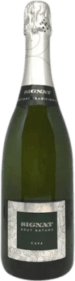 12,95 € 免费送货 | 白起泡酒 Caves Signat Brut Nature 预订 D.O. Cava 加泰罗尼亚 西班牙 Macabeo, Xarel·lo, Chardonnay, Parellada 瓶子 75 cl
