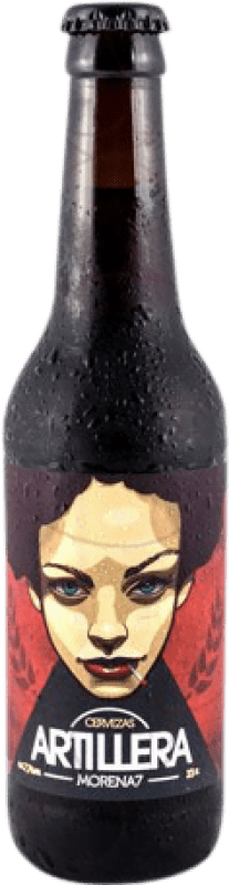 2,95 € Envio grátis | Cerveja Artillera Morena Espanha Garrafinha Terço 33 cl
