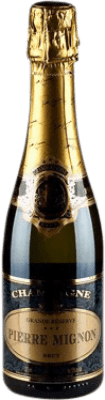 15,95 € Envio grátis | Espumante branco Pierre Mignon Brut Grande Reserva A.O.C. Champagne França Pinot Preto, Chardonnay, Pinot Meunier Meia Garrafa 37 cl