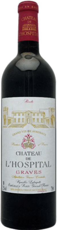 17,95 € Kostenloser Versand | Rotwein Château de l'Hospital Alterung A.O.C. Bordeaux Frankreich Merlot, Cabernet Sauvignon Flasche 75 cl