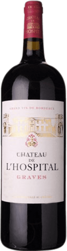 44,95 € Kostenloser Versand | Rotwein Château de l'Hospital Alterung A.O.C. Bordeaux Frankreich Magnum-Flasche 1,5 L