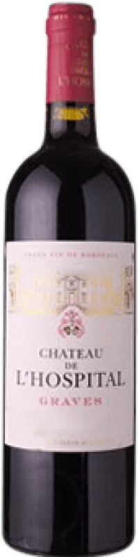 6,95 € Kostenloser Versand | Rotwein Château de l'Hospital Alterung A.O.C. Bordeaux Frankreich Halbe Flasche 37 cl