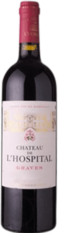 6,95 € Envio grátis | Vinho tinto Château de l'Hospital Crianza A.O.C. Bordeaux França Meia Garrafa 37 cl