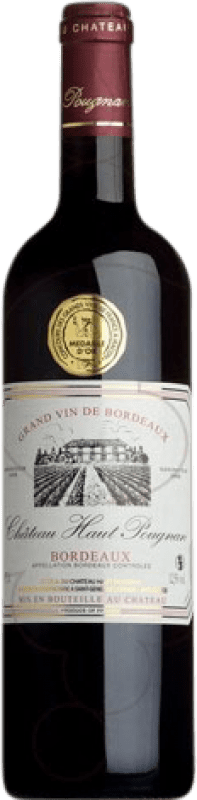 8,95 € Envio grátis | Vinho tinto Château Haut-Pougnan Crianza A.O.C. Bordeaux França Merlot, Cabernet Sauvignon, Cabernet Franc Garrafa 75 cl