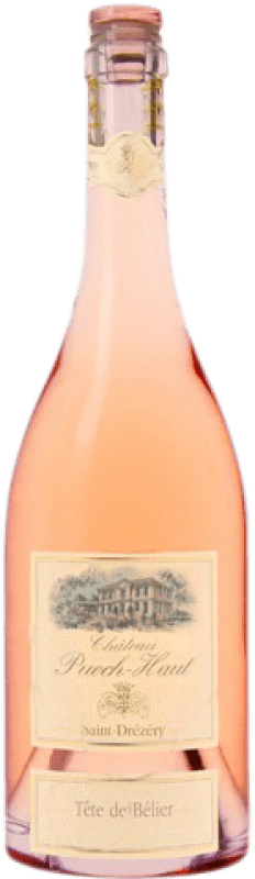 25,95 € 免费送货 | 玫瑰酒 Château Puech-Haut Tête de Bélier 年轻的 A.O.C. France 法国 Grenache, Monastrell 瓶子 75 cl